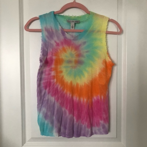 NWT Autumn Cashmere Rainbow Tie Dye Tank - Picture 2 of 5